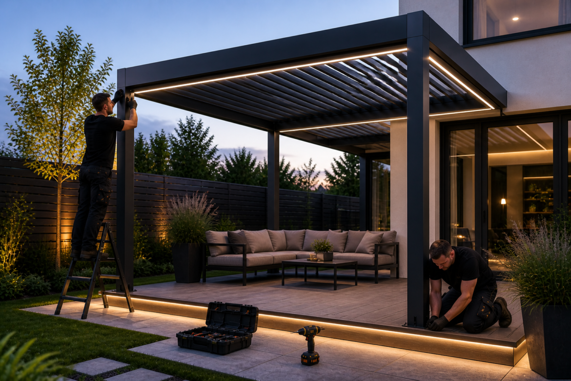 Pergola aus Polen mit Montage – wie schafft man auf der Terrasse mehr Privatsphäre ohne den Raum zu schließen?